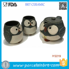 Vente chaude mignonne hibou tasse en céramique et ensemble de thé de pot